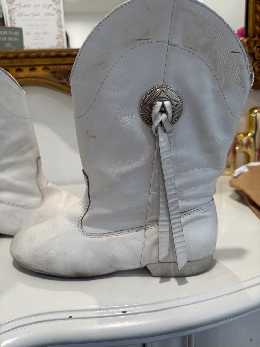 White Drill Team Western Dance practice boots - Picture 4 of 8